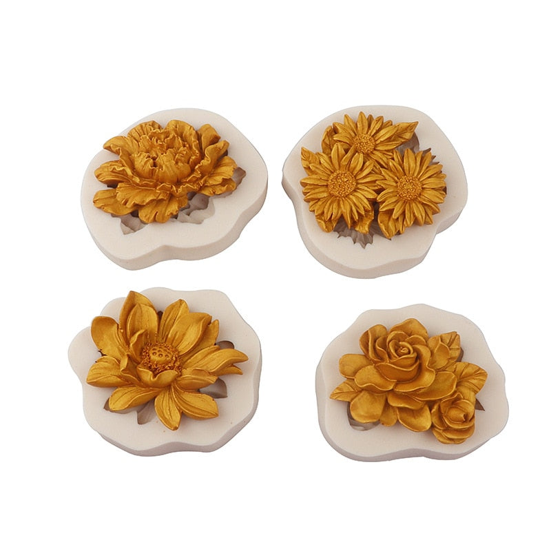 Peony Sunflower Lotus Rose Silicone Flower Moulds