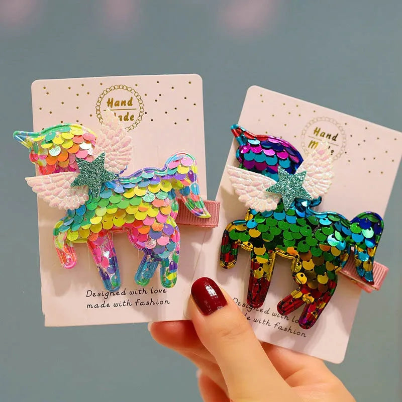 Unicorn Barrettes Hairpins Children Girls Kids Hair Clips