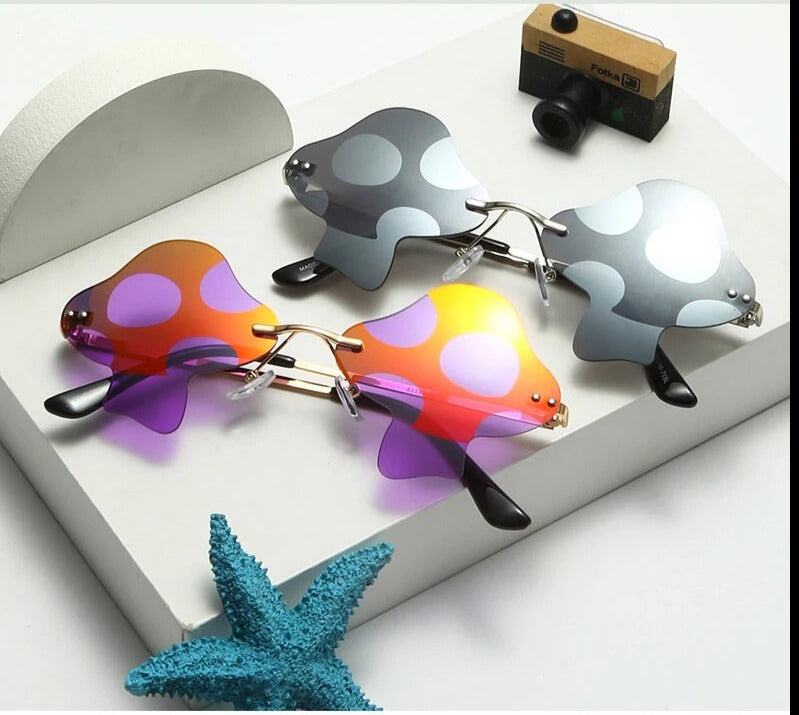 Fungi Funglasses Mushroom Rimless Sunglasses