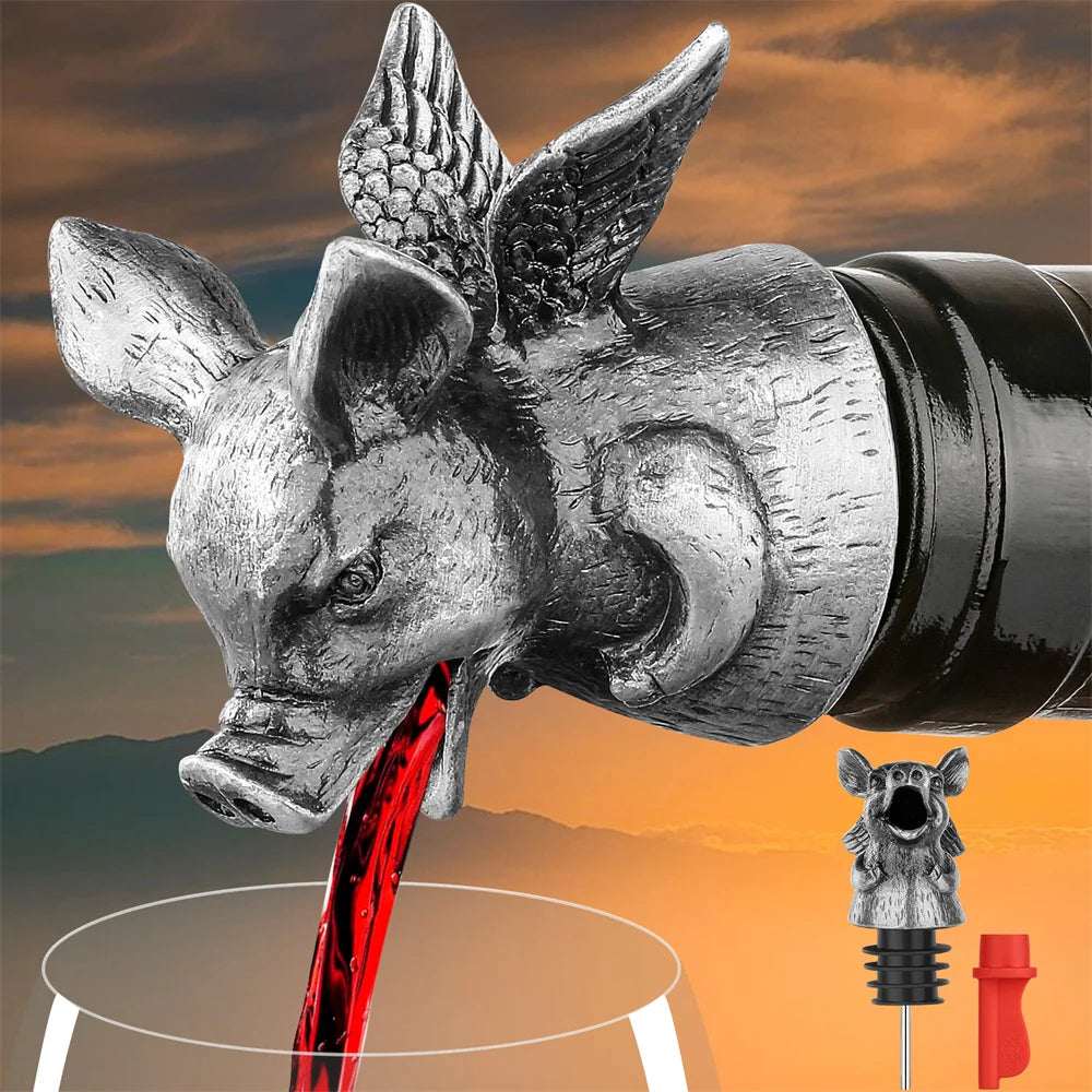 When Pigs Fly Two in One Bottle Stopper and Pourer