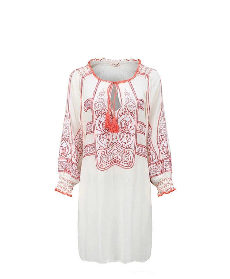 Mirai's Embroidered Boho Dress