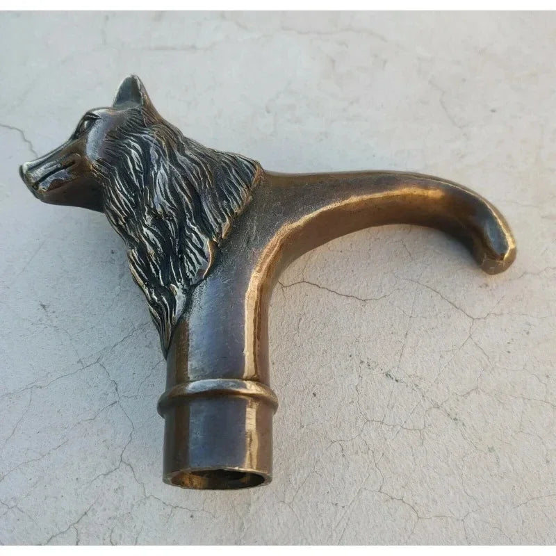 Wild Wolf Victorian Walking Stick Gun Bronze Head Cane Handle