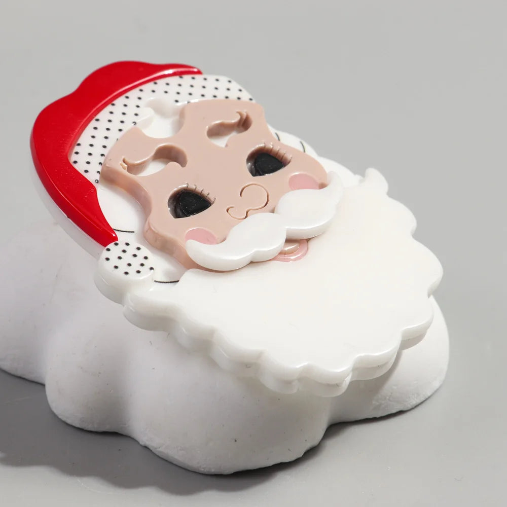 Vintage Santa Claus Acrylic Brooch