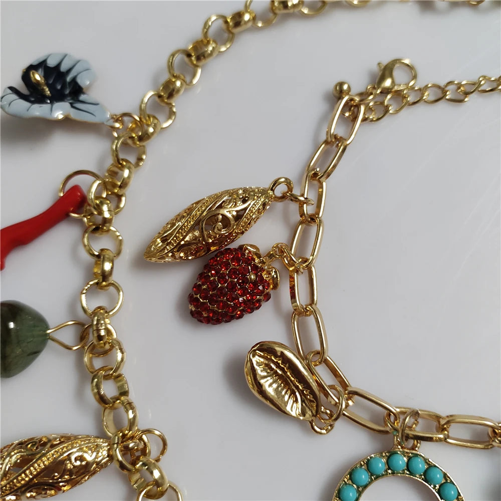Charming Charm Bracelet and Matching Choker Necklace