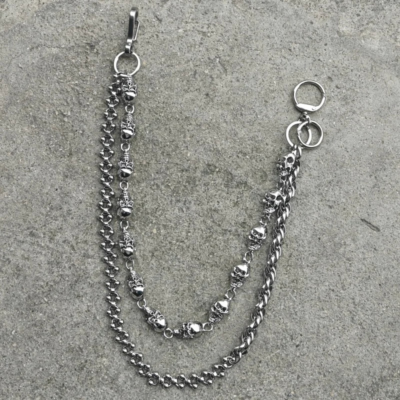 Skull Pocket Punk Wallet Chain Stainless Steel