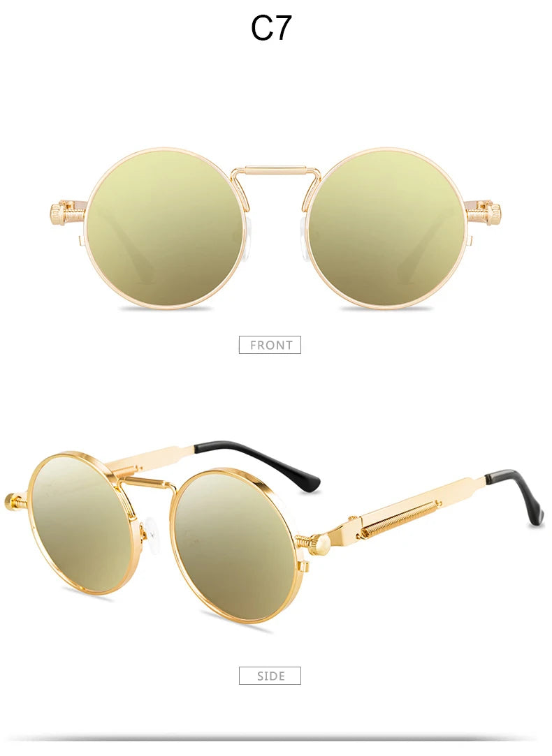 Round Metal Frame Sunglasses UV400