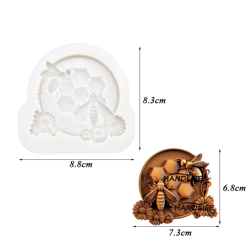 Honeycomb Bee Daisy Silicone Mould Resin Baking Pottery Mould