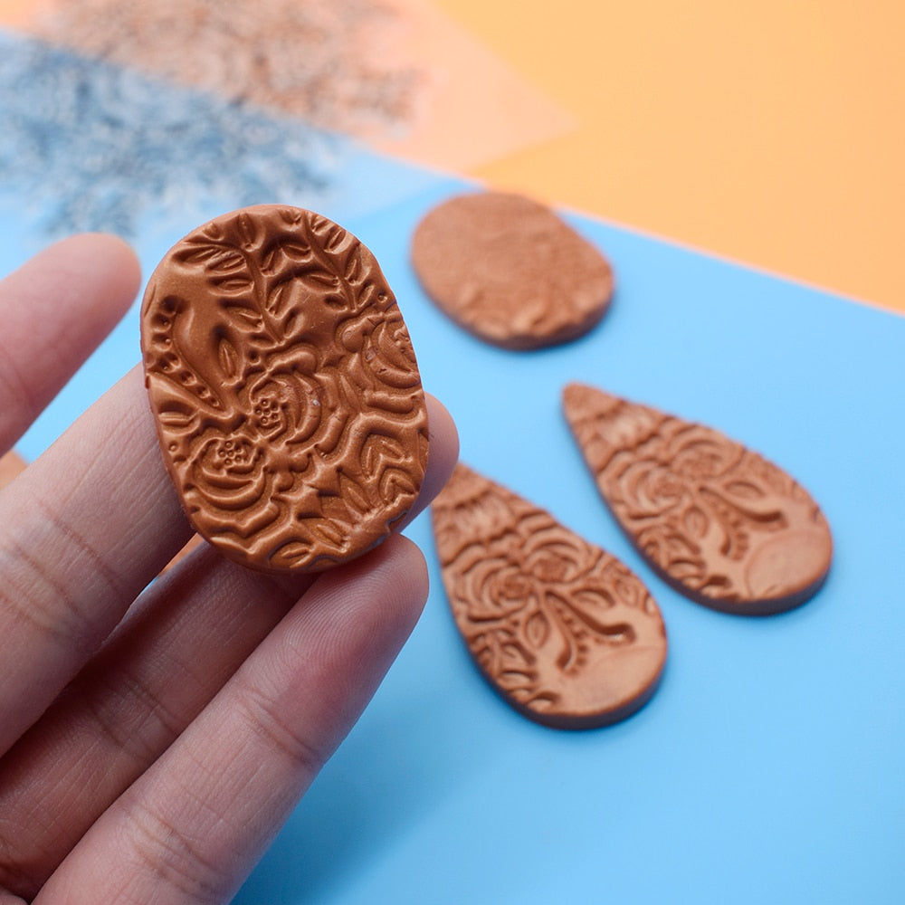 9cm Mandala Pottery Polymer Clay Texture Sheets Embossing Stamp