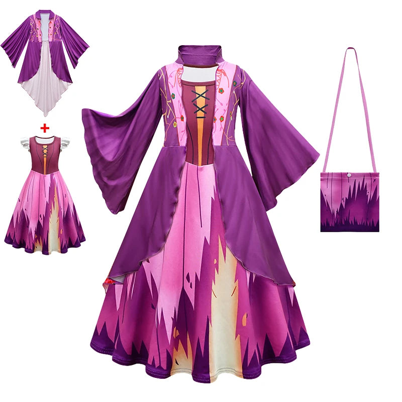 Hocus Pocus 2 Costume Girls Sanderson Sisters Children Sarah Witch Dress