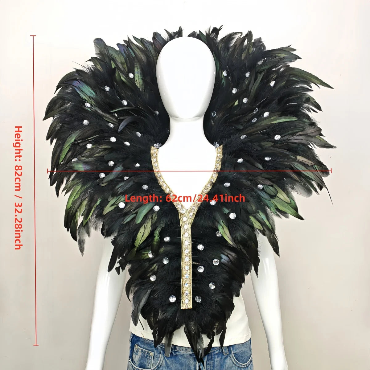 Carnival Mardi Gras Feather Collar Stage Performance Festival Costume