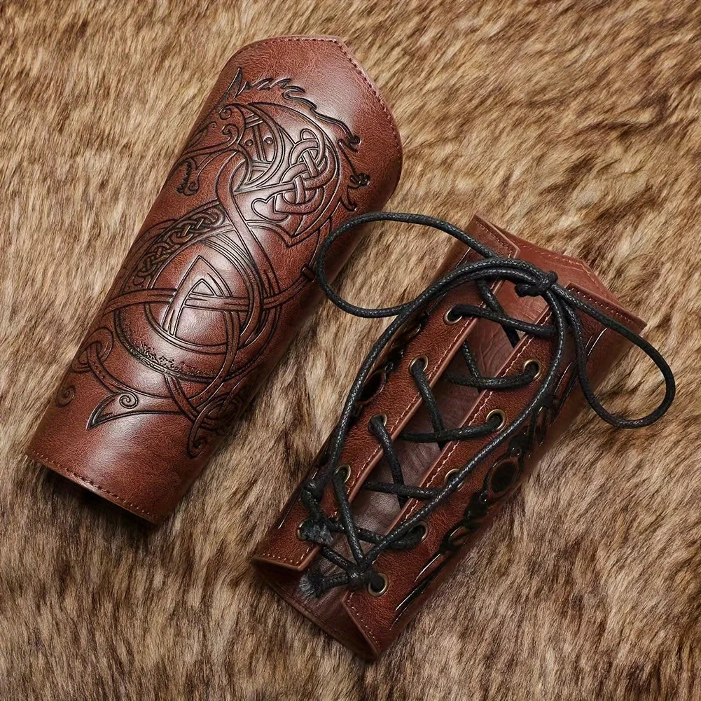 2pcs Viking Arm Guards Vambraces Medieval Norse Armor Cuffs LARP Cosplay