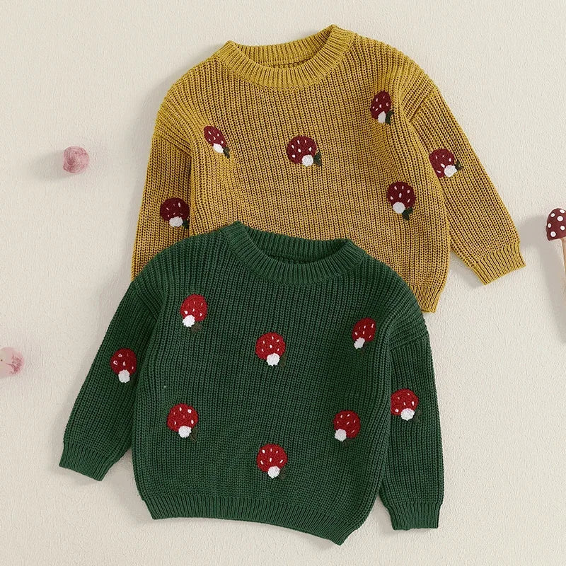 Childrens' Embroidered Mushroom Sweater