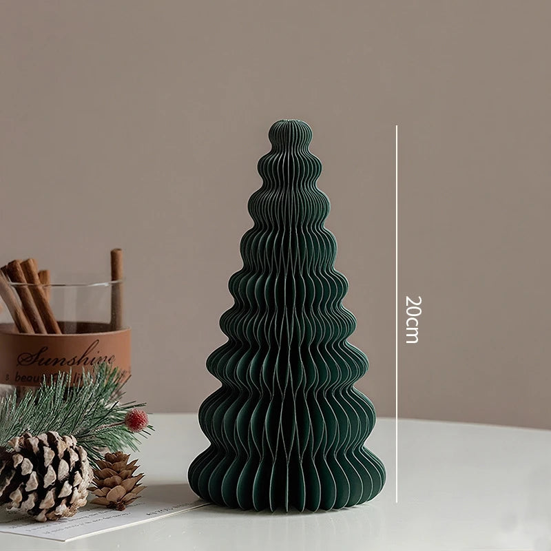 Christmas Paper Honeycomb Decorations Ball Folding Christmas Tree Table 3D Ornaments