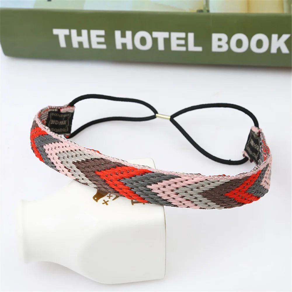 Boho Colourful Braided Headbands Vintage Non Slip Elastic Hairband Hair Accessories