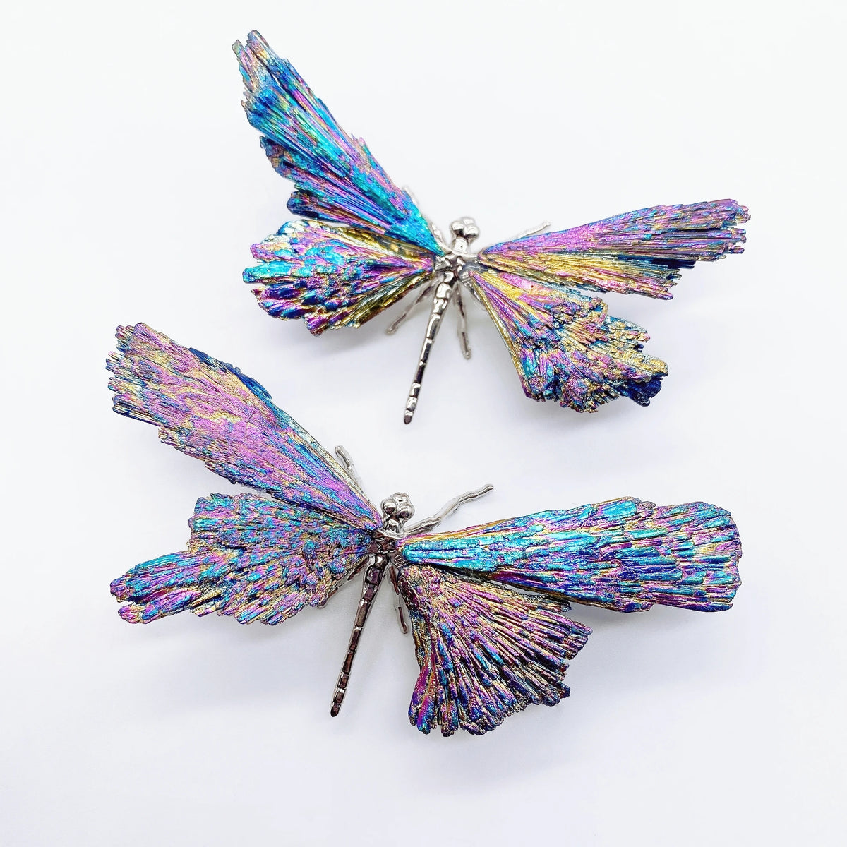 One Natural Tourmaline Electroplated Dragonfly Home Decor