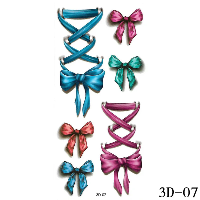 Dark Bow Temporary Tattoos Body Art