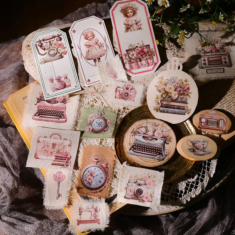Vintage Christmas Snowman RUB ON Transfer Stickers Junk Journal Mushroom DIY Scrapbooking Craft