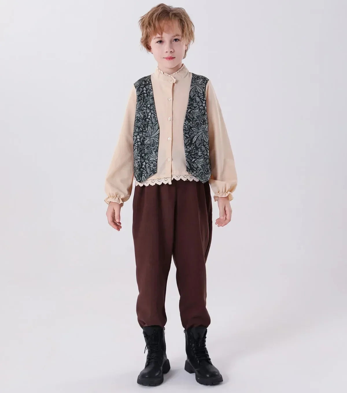 Medieval Peasant Children Cosplay Halloween Stage Performance Costumes