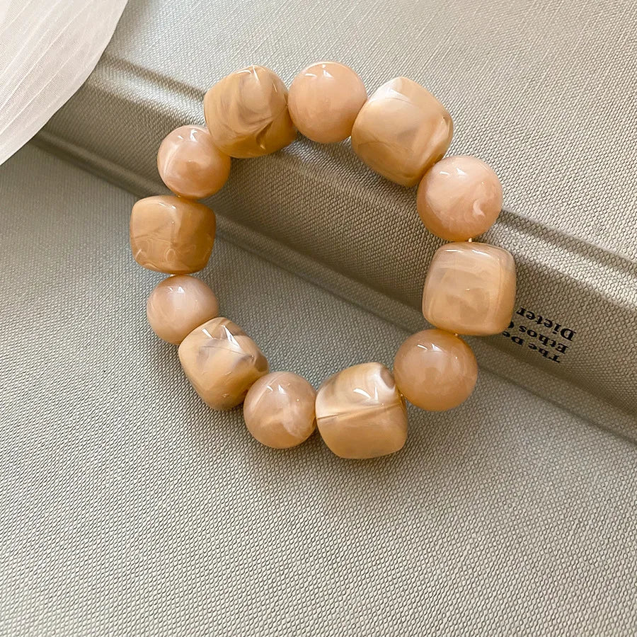 Acrylic Irregular Square Round Beaded Bracelet Vintage Reproduction