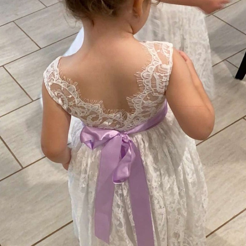 Girls Lace Bohemian Long Photoshoot Dresses