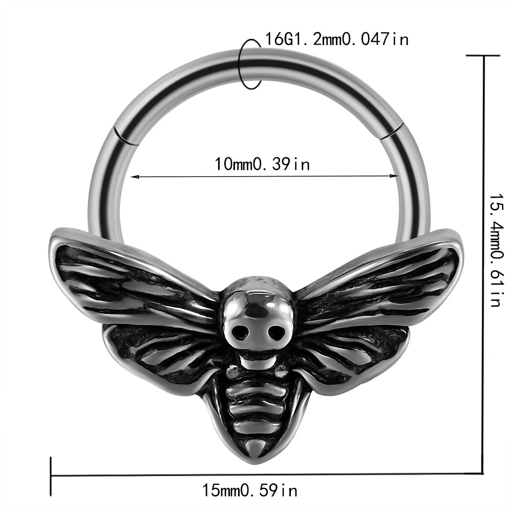 Surgical Steel Septum Ring Hoop Nose Rings Hinged Clicker Tragus Cartilage Ear Stud Piercing Jewellery