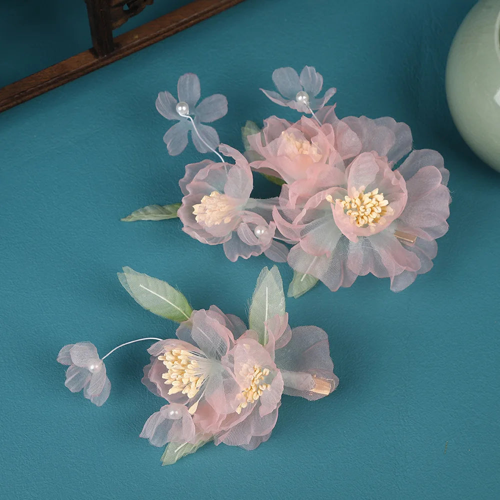 Silk Peony Hair Clip 1/2pcs Flower Hairpins Handmade Bridal Hair Accessories