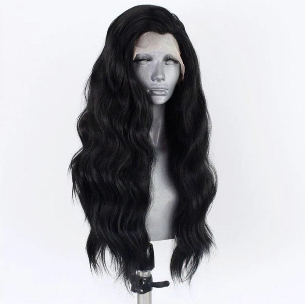 Long Soft Waves Wigs Side Part Soft Lace Front Wig Heat Resistant Fibre