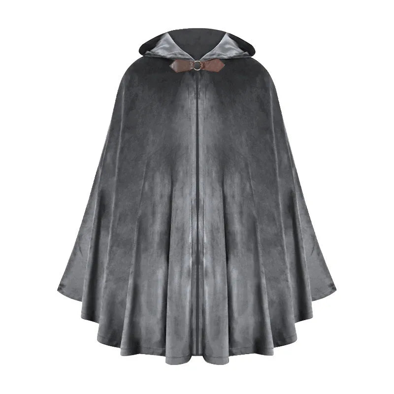 Short Medieval Velvet Capelet Hooded Cloak Renaissance Cape