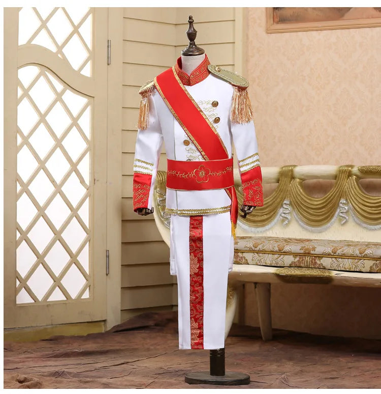 Royalty Prince Ceremonial English Military Jacket Costume Child Boys King Cosplay Fancy Dress