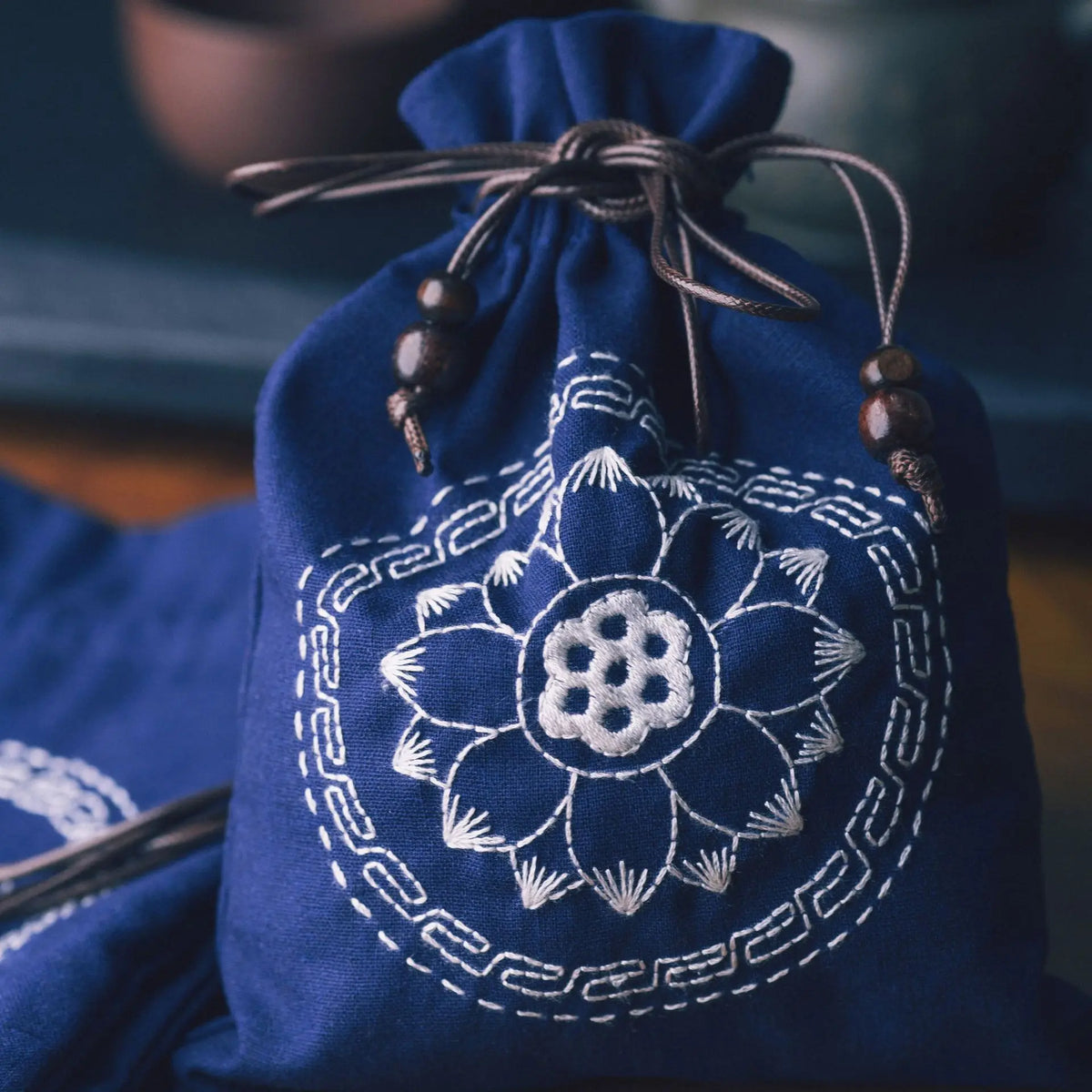DIY Storage Drawstring Bag Embroidery Kit with Hoop DIY Craft Kits