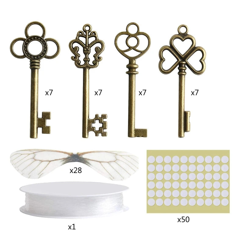 DIY Flying Antique Skeleton Keys Charms with Dragonfly Wings DIY Jewellery Making