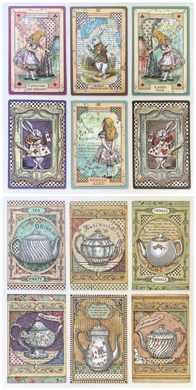 Vintage Alice In Wonderland Theme Scrapbooking Stickers