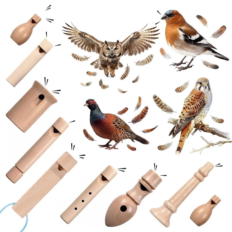 Wooden Bird Call Whistle Musical Noisemaker Fun Outdoor Exploration Kids Education Gifts