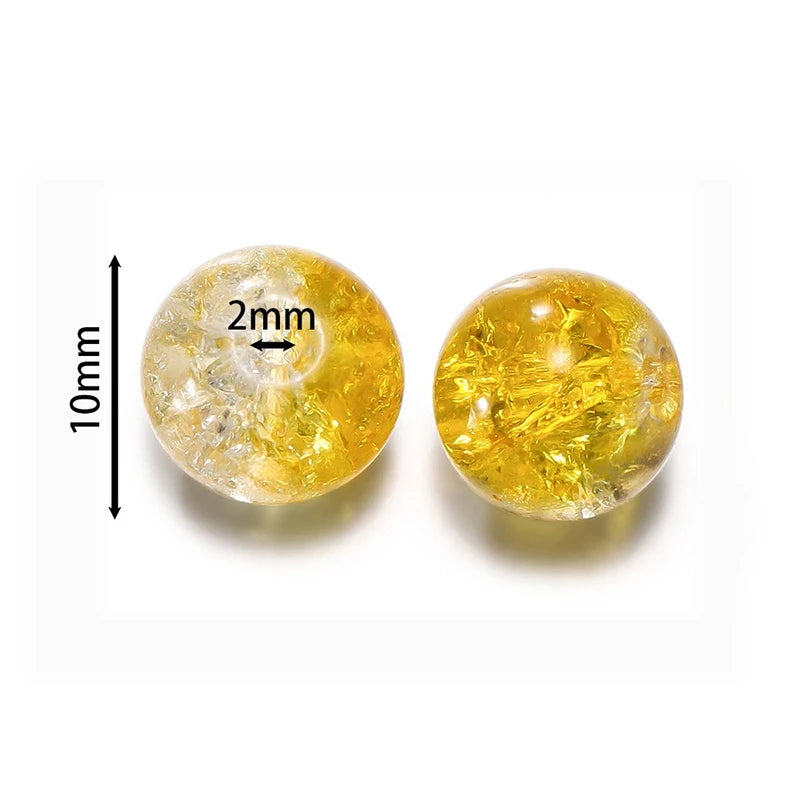 4 6 8 10mm Cracked Crystal Beads Dual Colour Glass Beads for Jewellery Making DIY