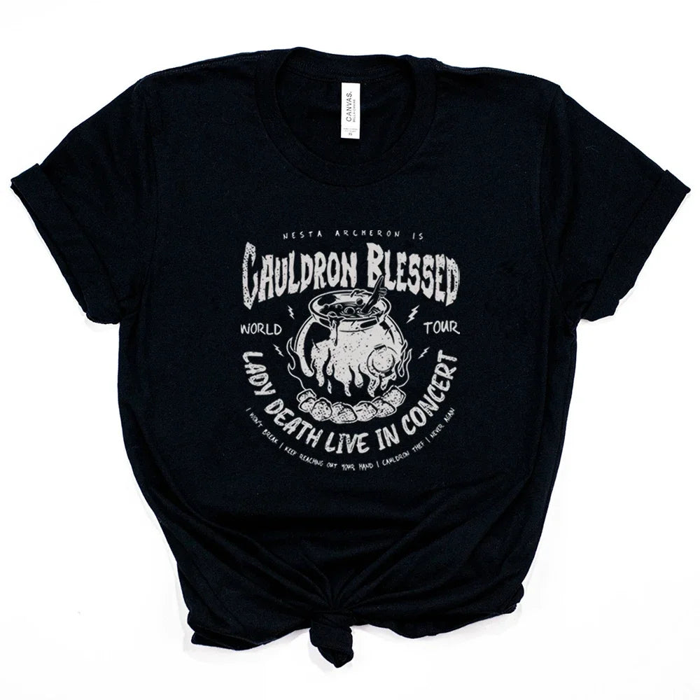 Cauldron Blessed Lady Death T-Shirt Nesta Archeron ACOTAR Book Fan Tee