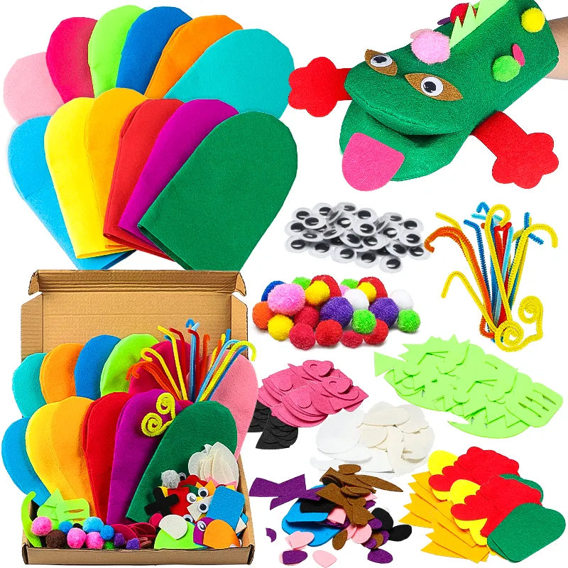 DIY Hand Puppet Making Kit Make Your Own Felt Animal Storytelling Craft Kits for Kids