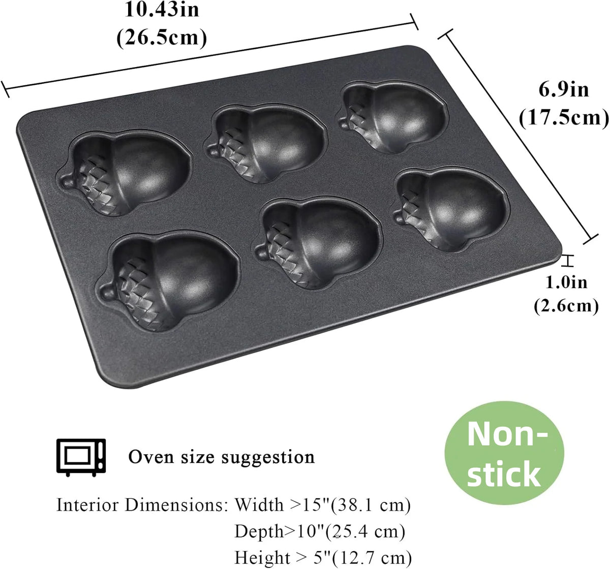Mushroom Shape Cake Pan 6-Cavity Non-stick Heavy Carbon Steel Cookies Jelly Molds Chocolate Madeleine Pastry Molds Baking Supplies