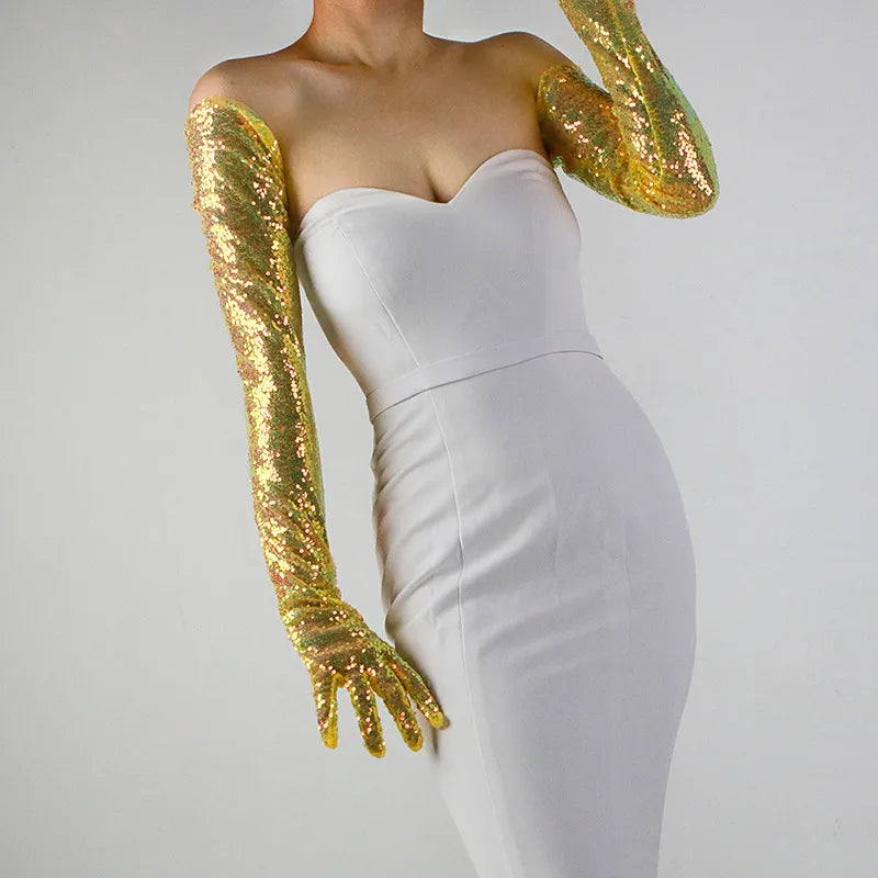 Glitter Gloves 70cm Long Gloves 26 Colours