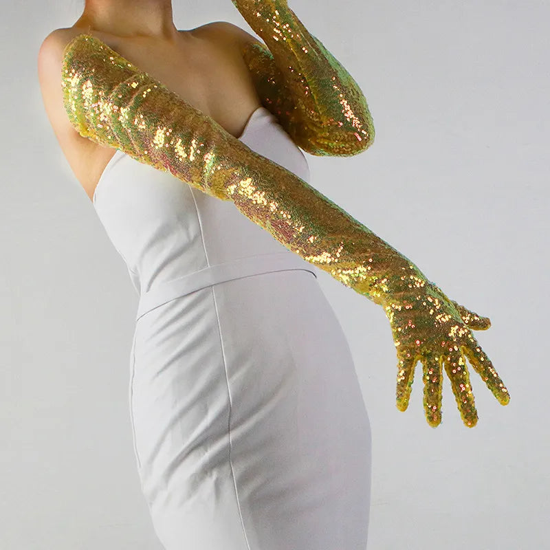 Glitter Gloves 70cm Long Gloves 26 Colours