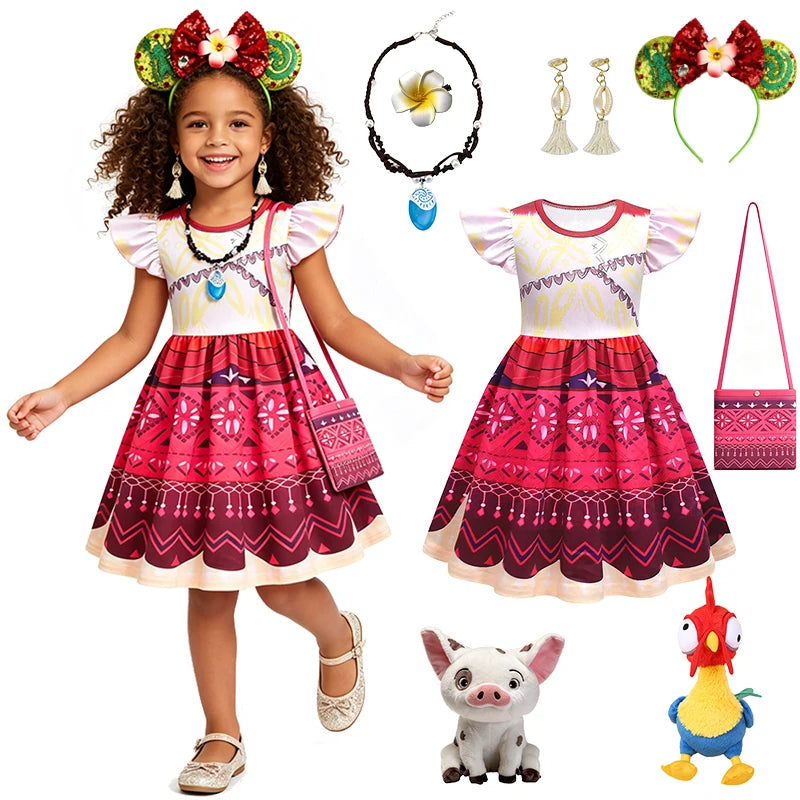 Princess Moana Little Girl Fancy Dress Halloween Cosplay Book Week Children's Costume