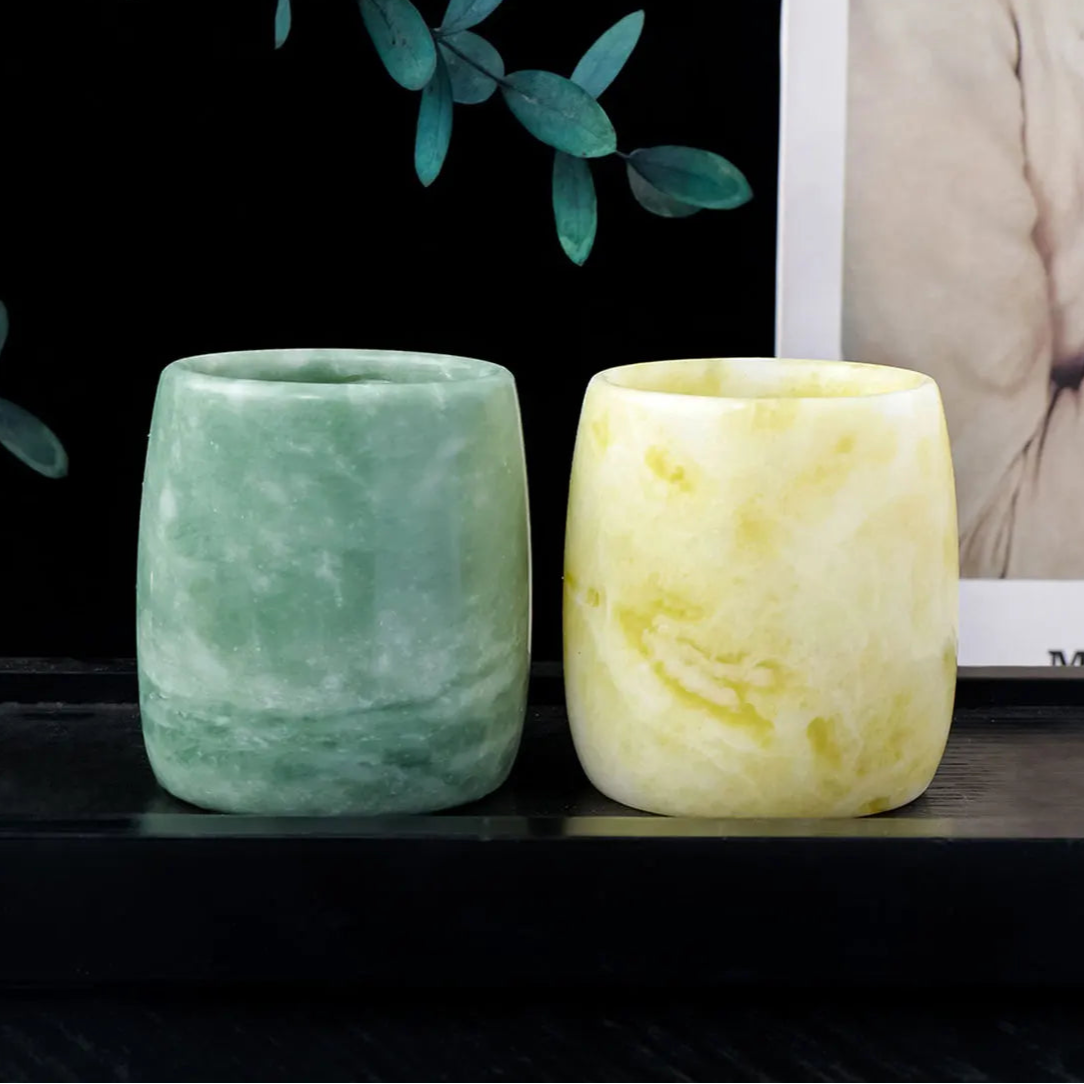 Crystal Healing Jade Drinking Vessel Handmade Folk Art Ornaments