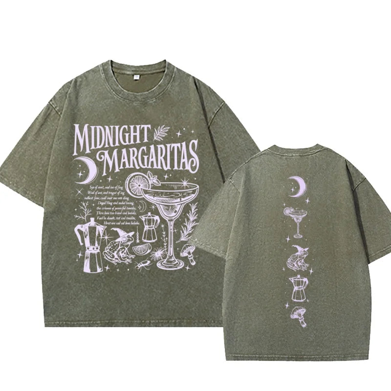 Vintage Washed Midnight Margaritas Cotton T-Shirt Practical Magic Tee