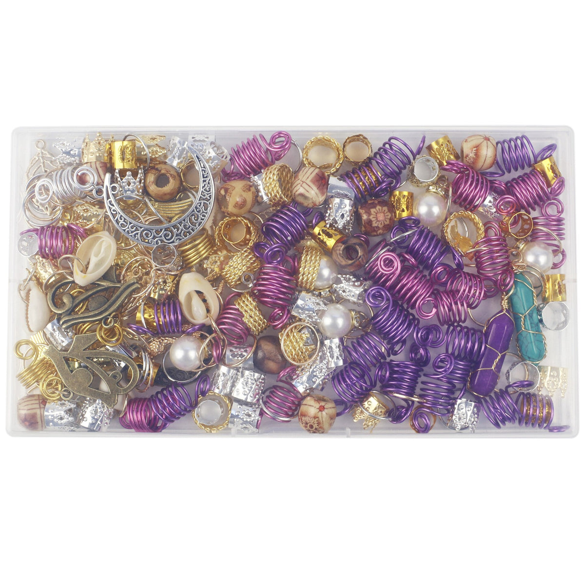 DIY Hair Jewellery Braid Cuffs and Clip Dreadlocks Beads 232PCS