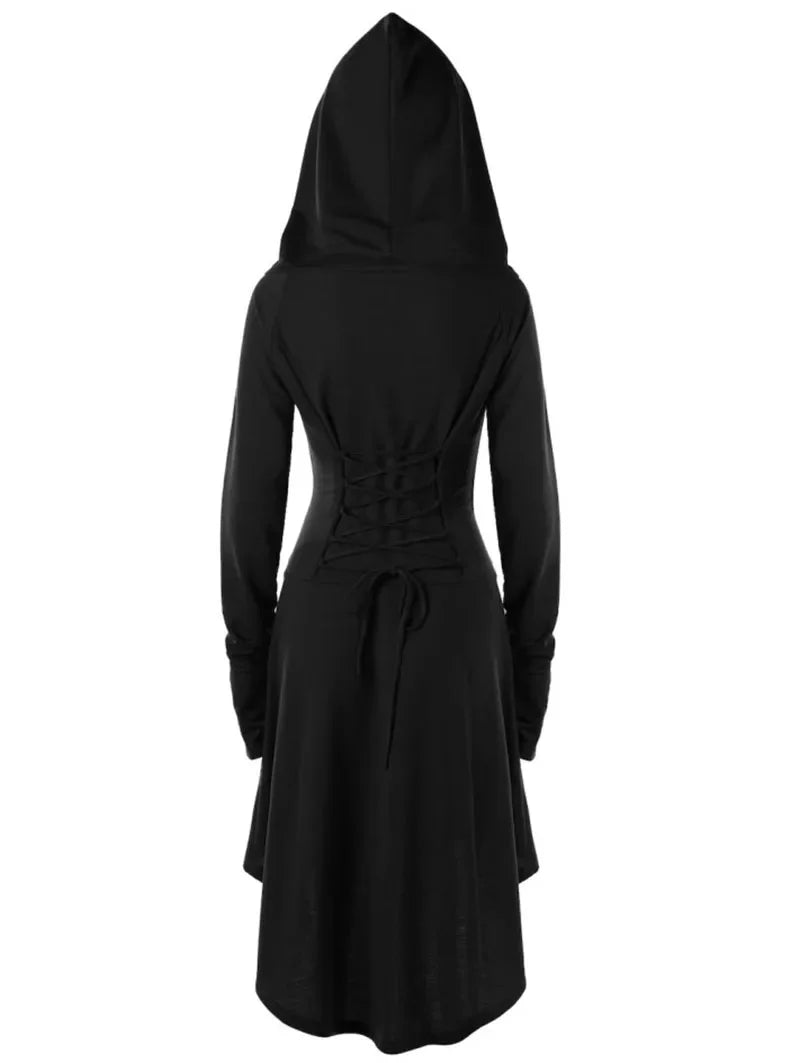 Archer's Goblincore Hooded Lace Up Tunic Dress