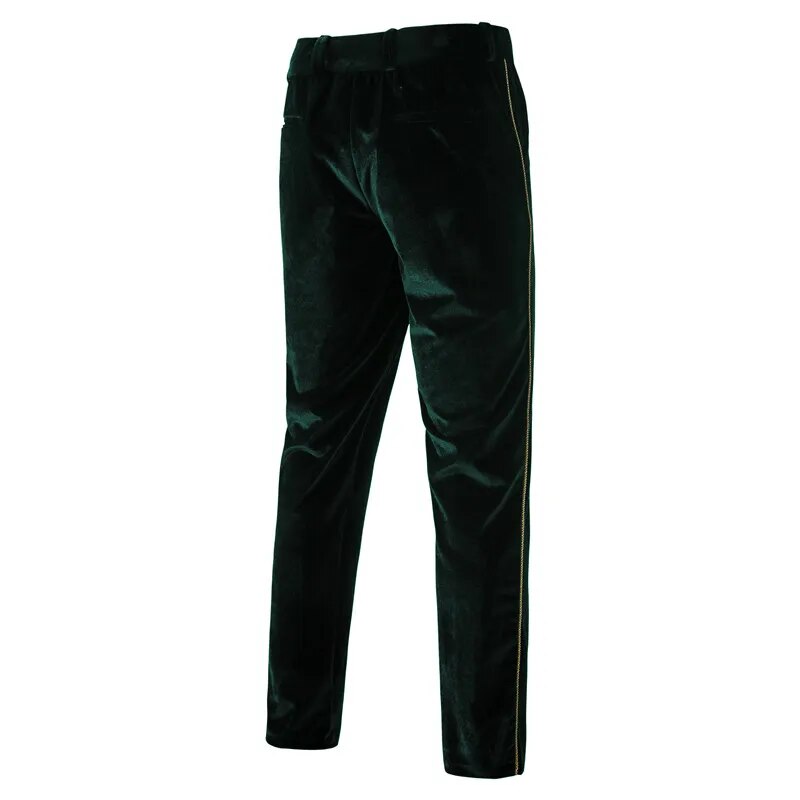 Plush Velvet Suit Two-piece Mens Party Suits Double Breasted Tuxedo Blazers & Pants