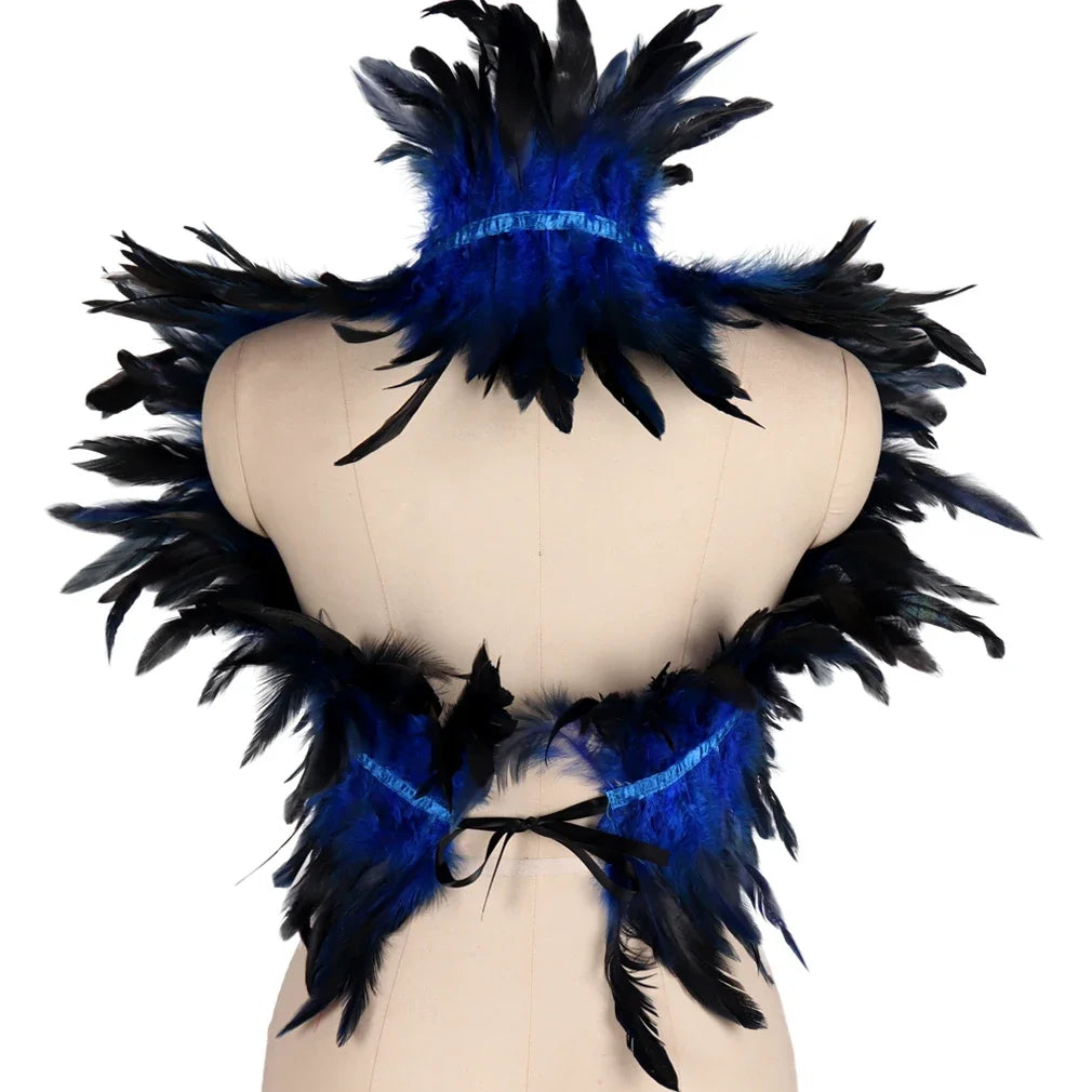 Feather Shoulder Epaulettes Festival Rave Wear