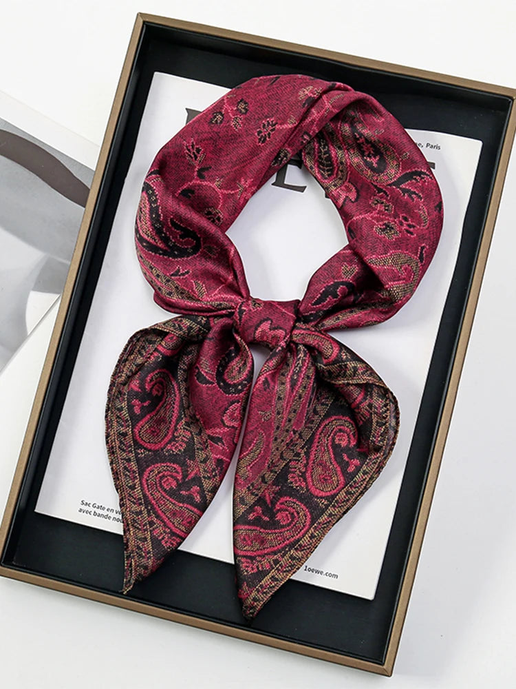 Paisley Print Scarf Square Bandana Neckerchief Hair Ribbon Headband Hair Accessories