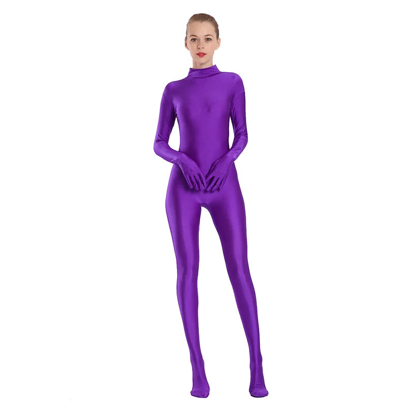 Cat Burglar Adult Spandex Full Body Zentai Footed Jumpsuit Unisex Bodysuit Unitard Halloween Costume