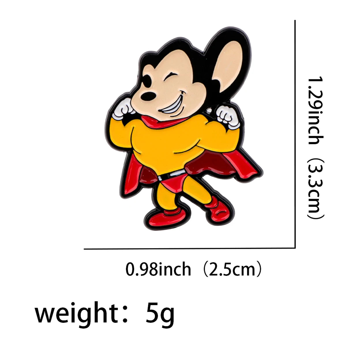 2pcs Mighty Mouse Enamel Pins Brooch Lapel Pins Badge