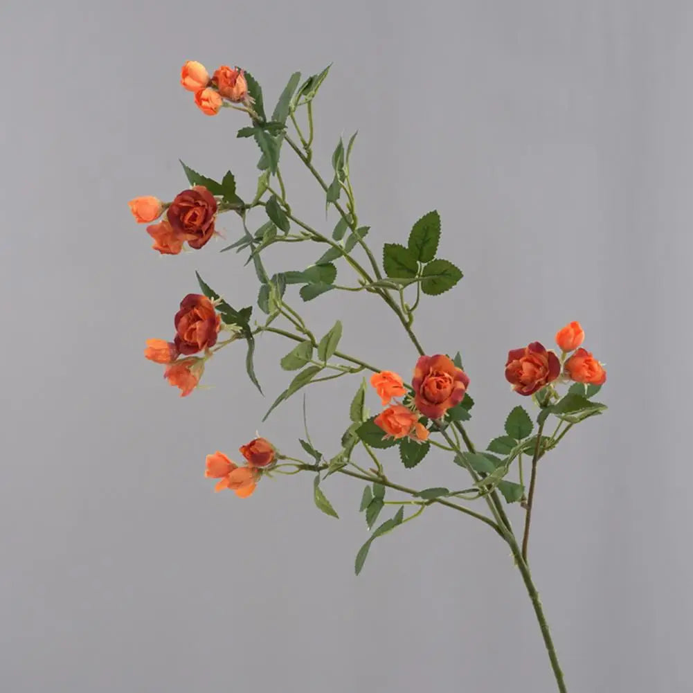 Mini Rose Artificial Long Branch Faux Flower Silk Roses